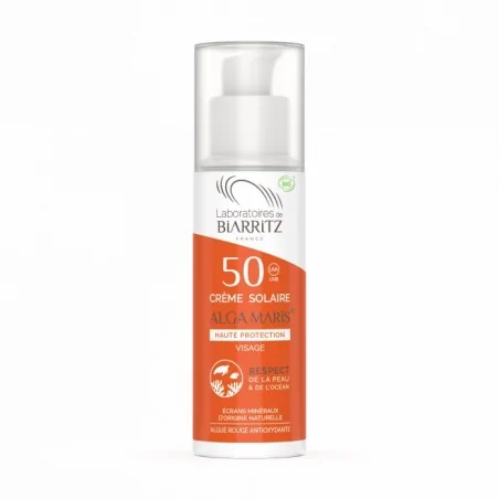 Biarritz Alga Maris Crème Solaire Visage SPF 50 – 50 ml