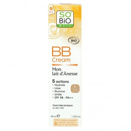 SO’BIO ÉTIC – BB Cream 5 en 1 N°1 Beige Lumière 40 ml