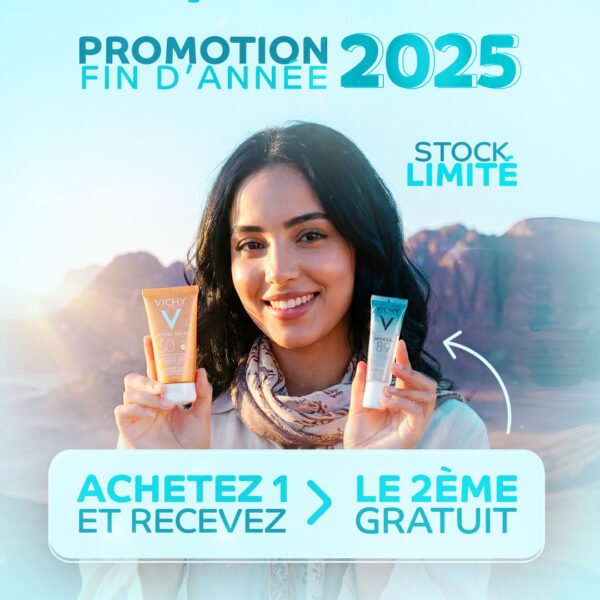Protégez votre peau mixte à grasse avec Vichy Capital Soleil SPF50 Toucher Sec, une protection solaire efficace contre les UVA/UVB, au fini mat et non gras. Offre spéciale : Minéral 89 10ml OFFERT, le booster hydratant iconique de Vichy Laboratoires.