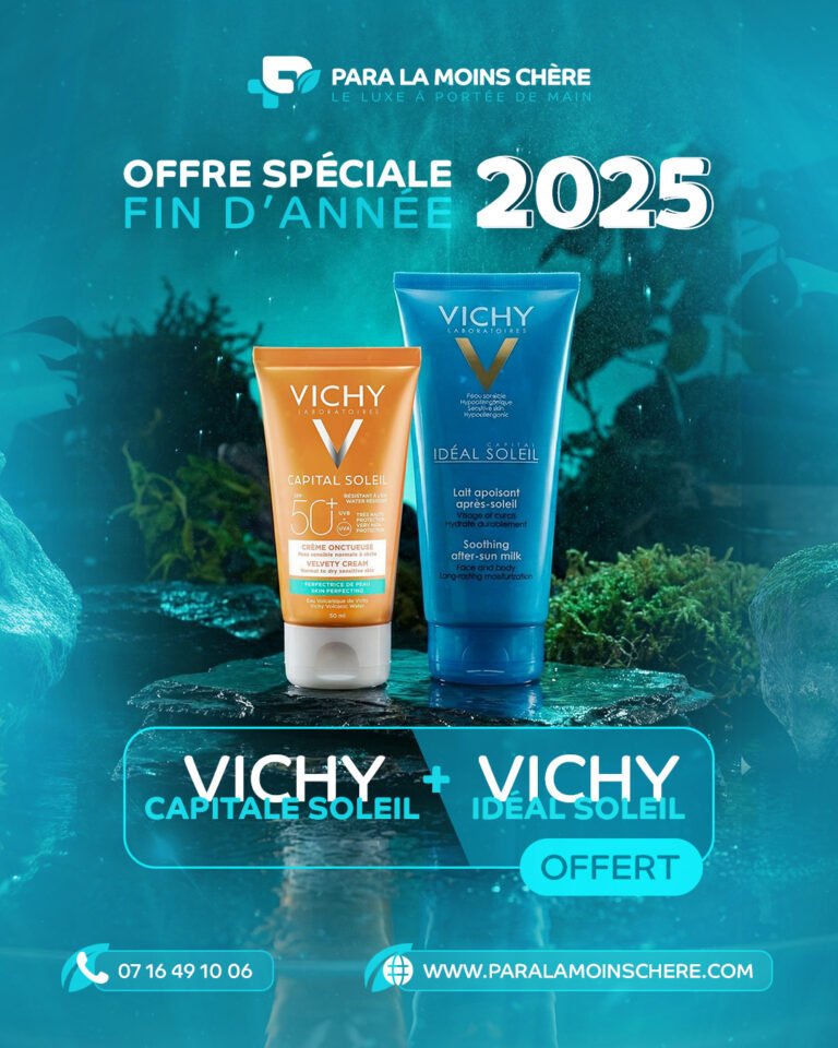 Bénéficiez d’une offre exceptionnelle avec le pack Vichy Capital Soleil SPF50 incluant Vichy Idéal Soleil OFFERT. Une protection solaire avancée, adaptée aux peaux sensibles, signée Vichy Laboratoires.